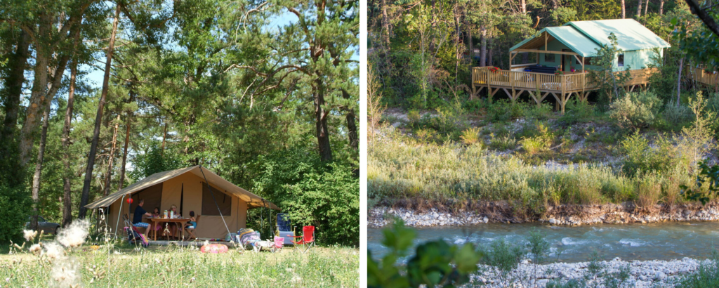Camping LHirondelle Drome safaritenten, camping l'hirondelle